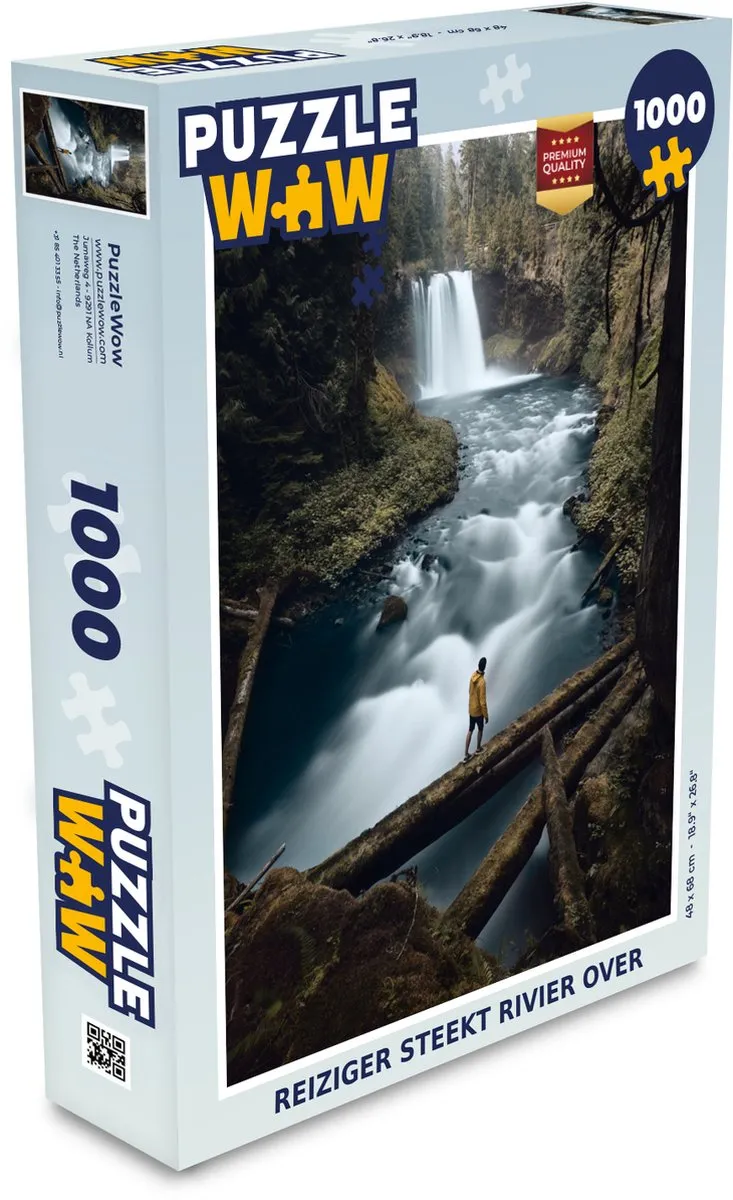 PuzzleWow Waterval Rivier Bos Legpuzzel 1000 Stuks
