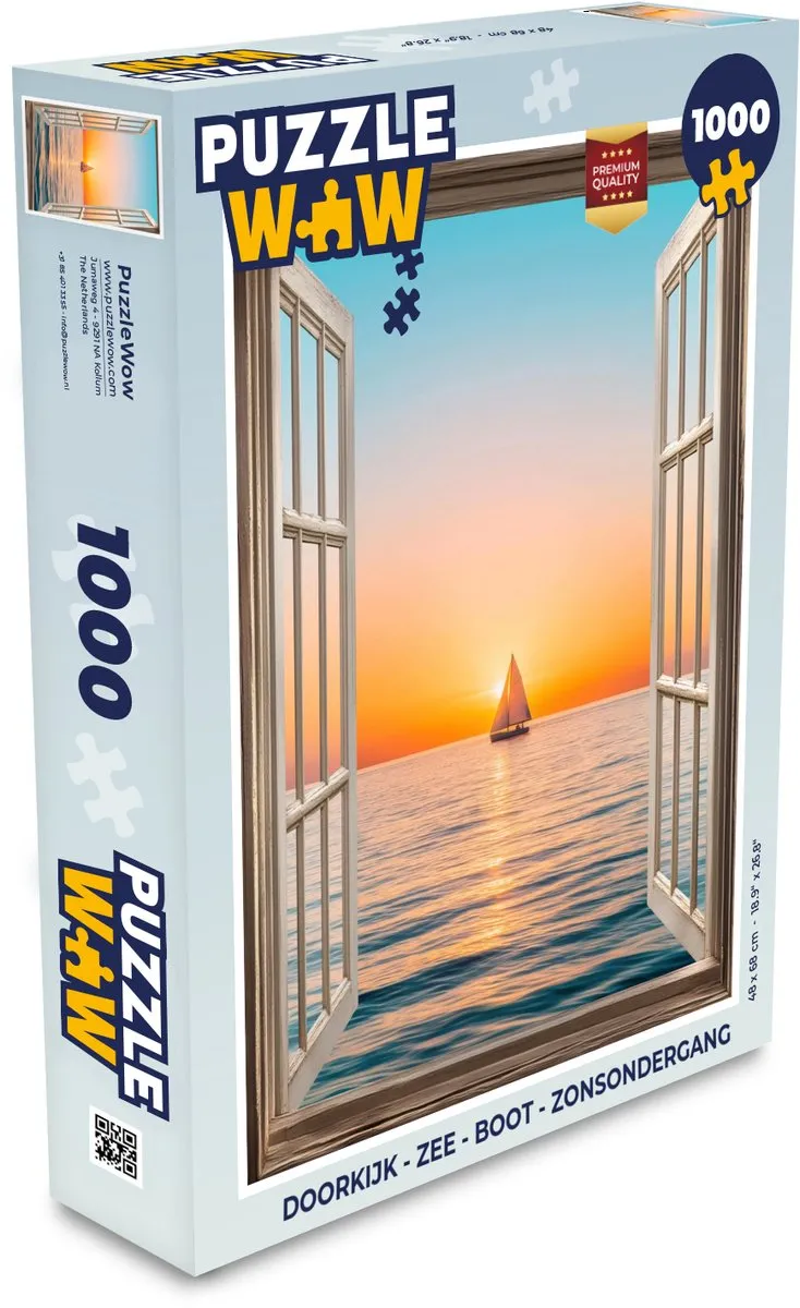 PuzzleWow Doorkijk Zee Boot Legpuzzel 1000 Stuks