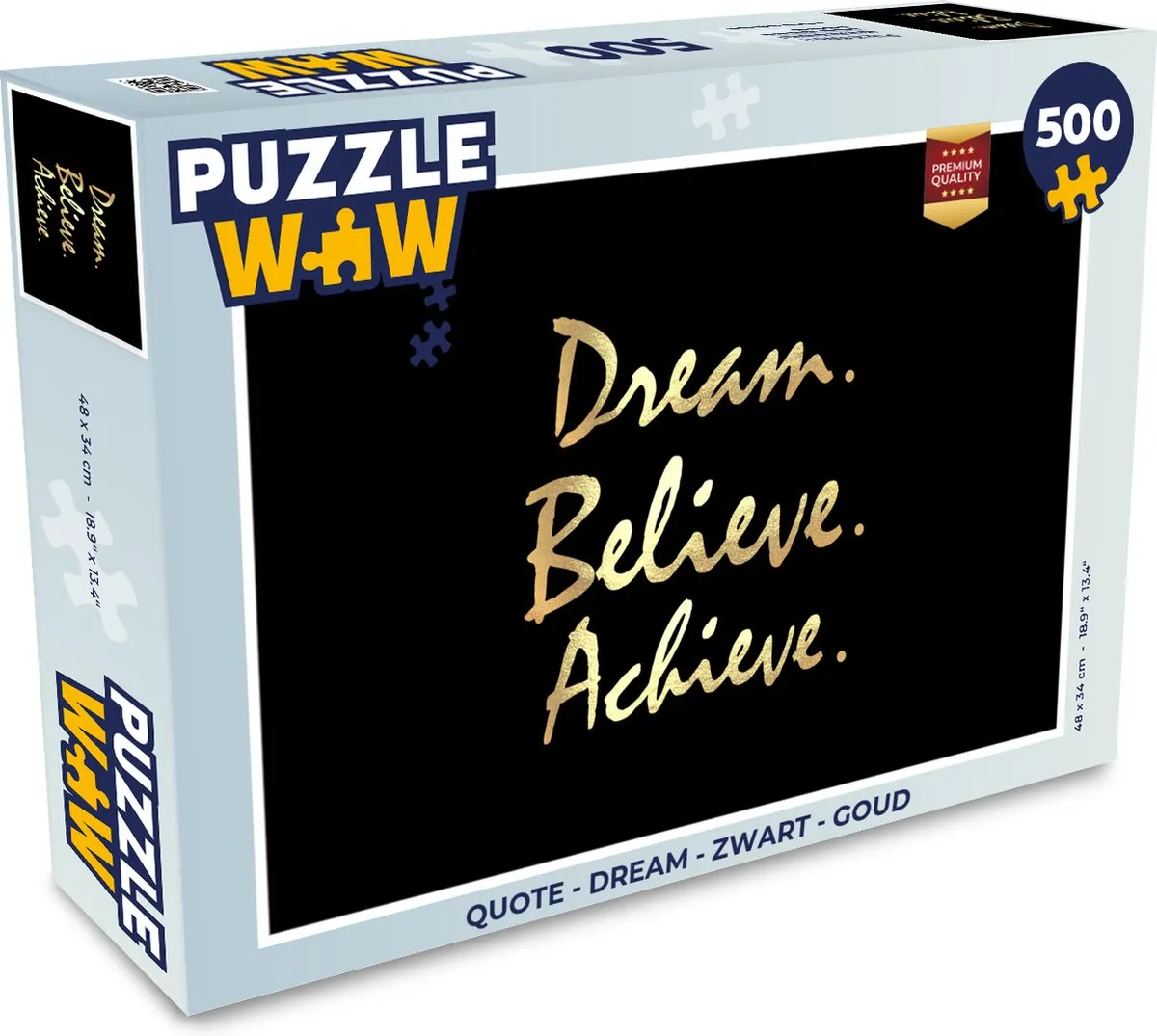PuzzleWow Quote Dream Legpuzzel 500 Stuks - Multicolor