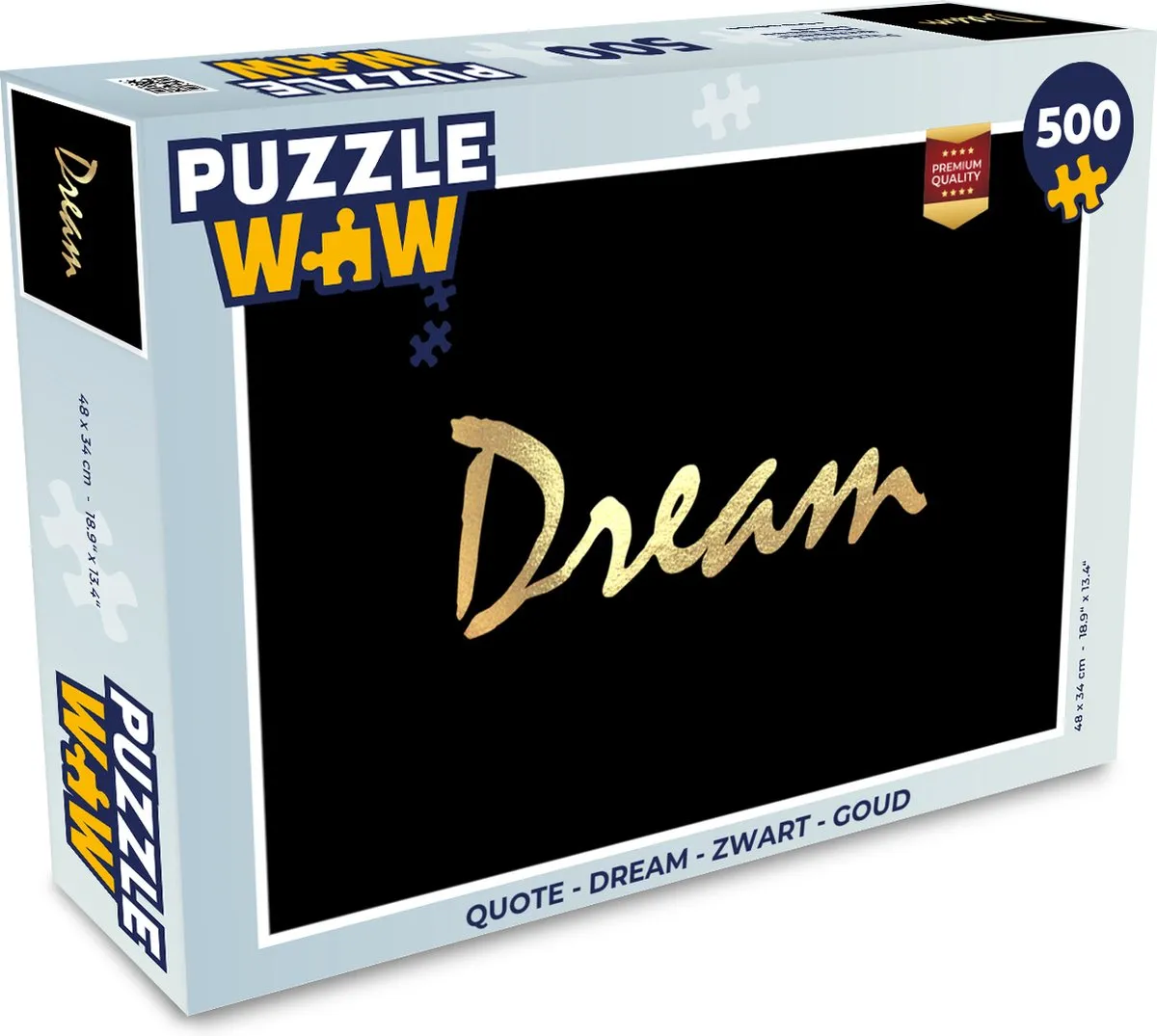PuzzleWow Quote Dream Legpuzzel 500 Stuks - Multicolor