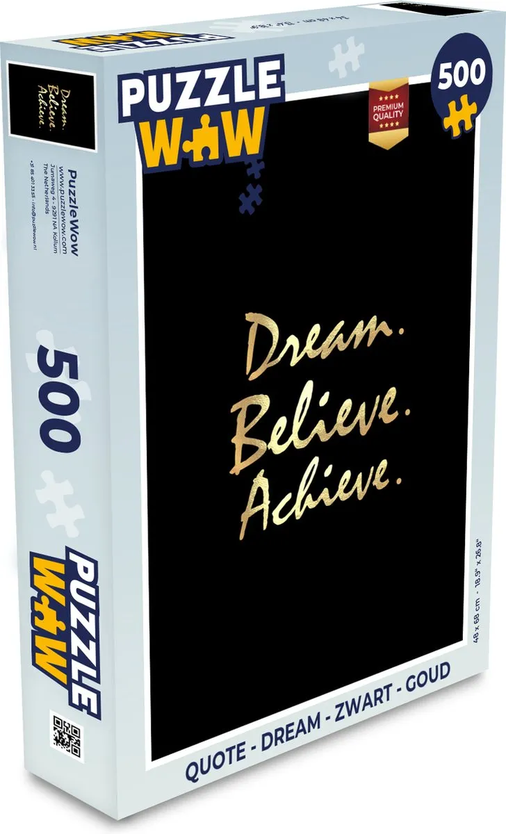 PuzzleWow Quote Dream Legpuzzel 500 Stuks - Multicolor