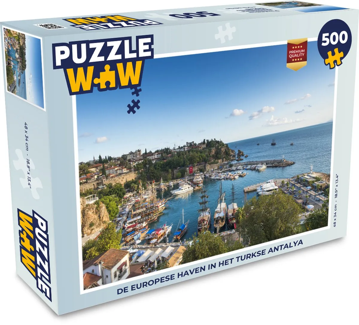 PuzzleWow Legpuzzel De Europese haven in Antalya 500 Stuks - Multicolor
