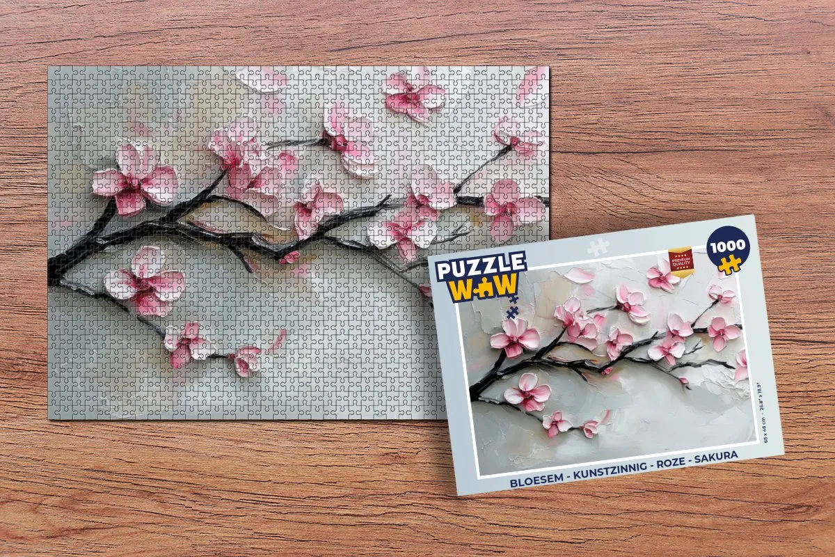 PuzzleWow Sakura Legpuzzel 1000 Stuks - Roze Bloesem