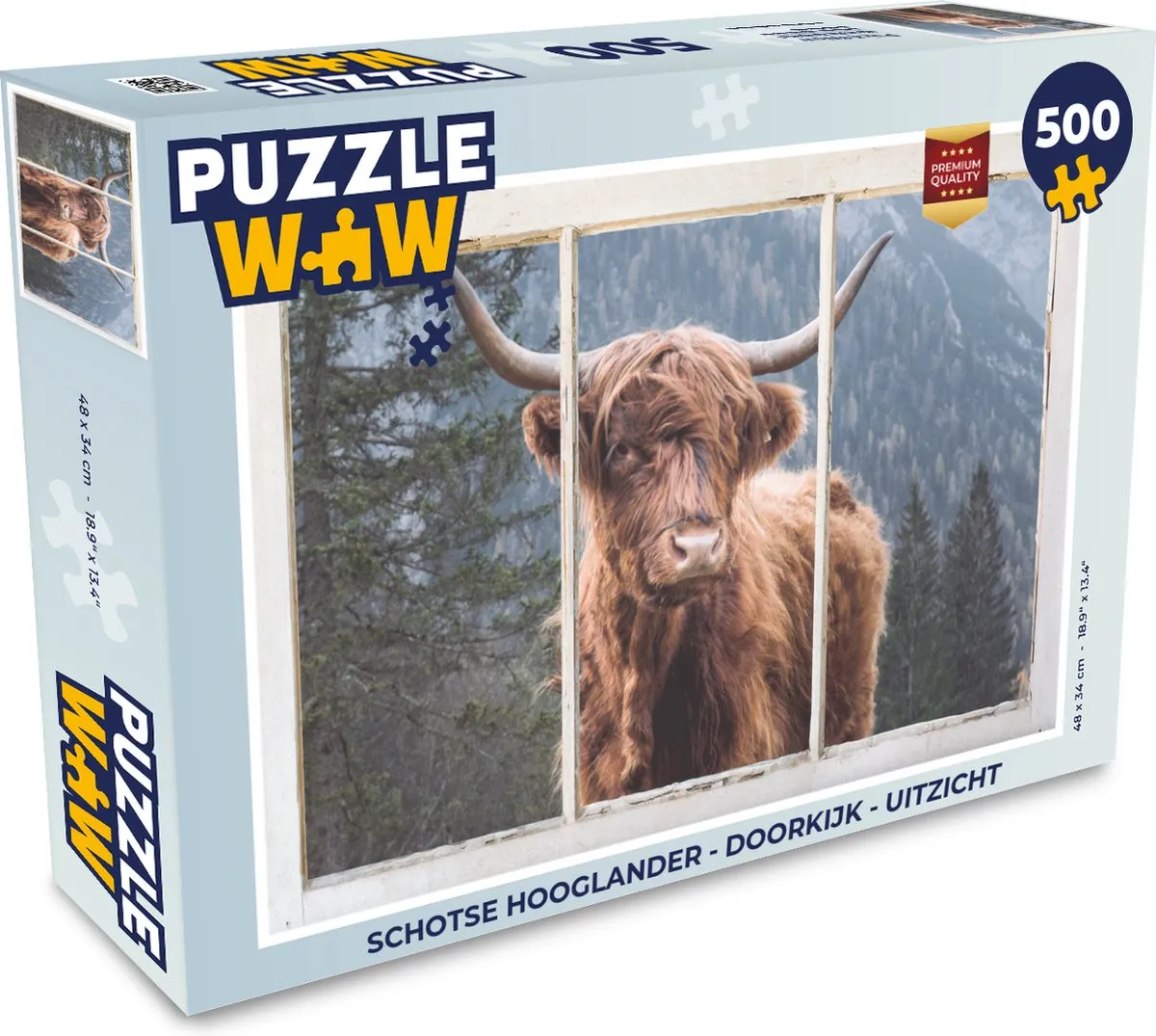 PuzzleWow Schotse Hooglander Legpuzzel 500 Stuks