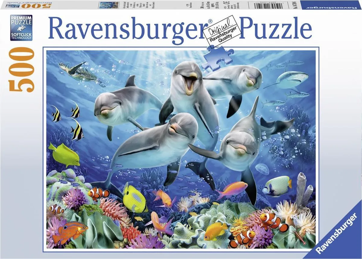 Ravensburger Dolfijnen in het Koraalrif Legpuzzel 500 Stuks
