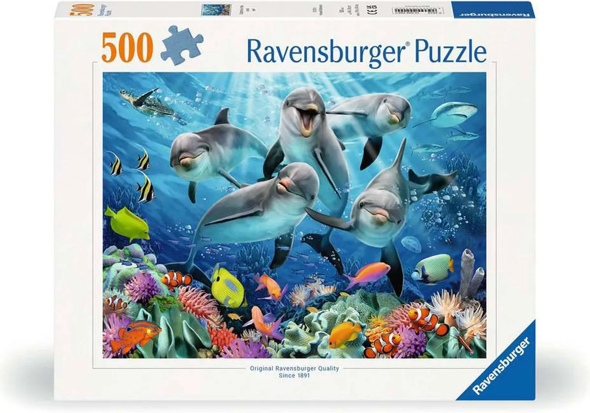 Ravensburger Dolfijnen in het Koraalrif Legpuzzel 500 Stuks