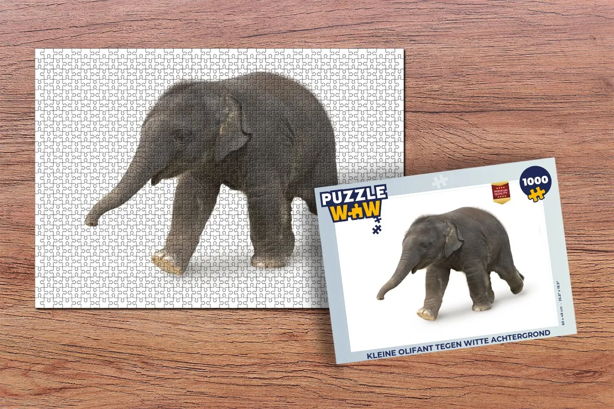 PuzzleWow Legpuzzel Kleine Olifant 1000 Stuks - Multicolor