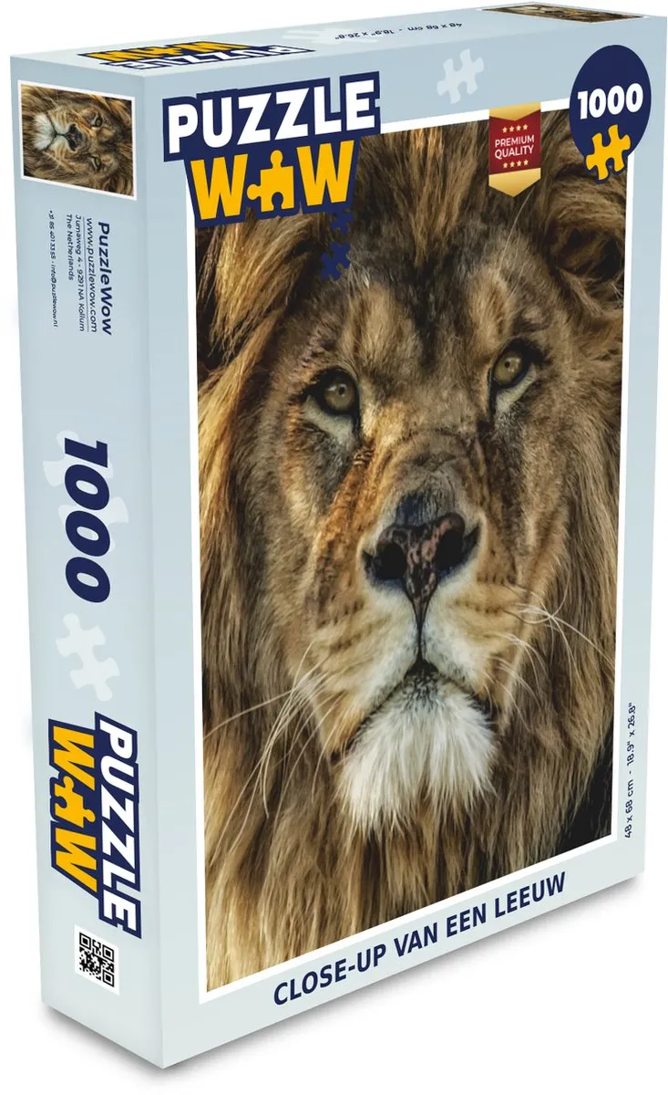 PuzzleWow Portret Leeuw Legpuzzel 1000 Stuks