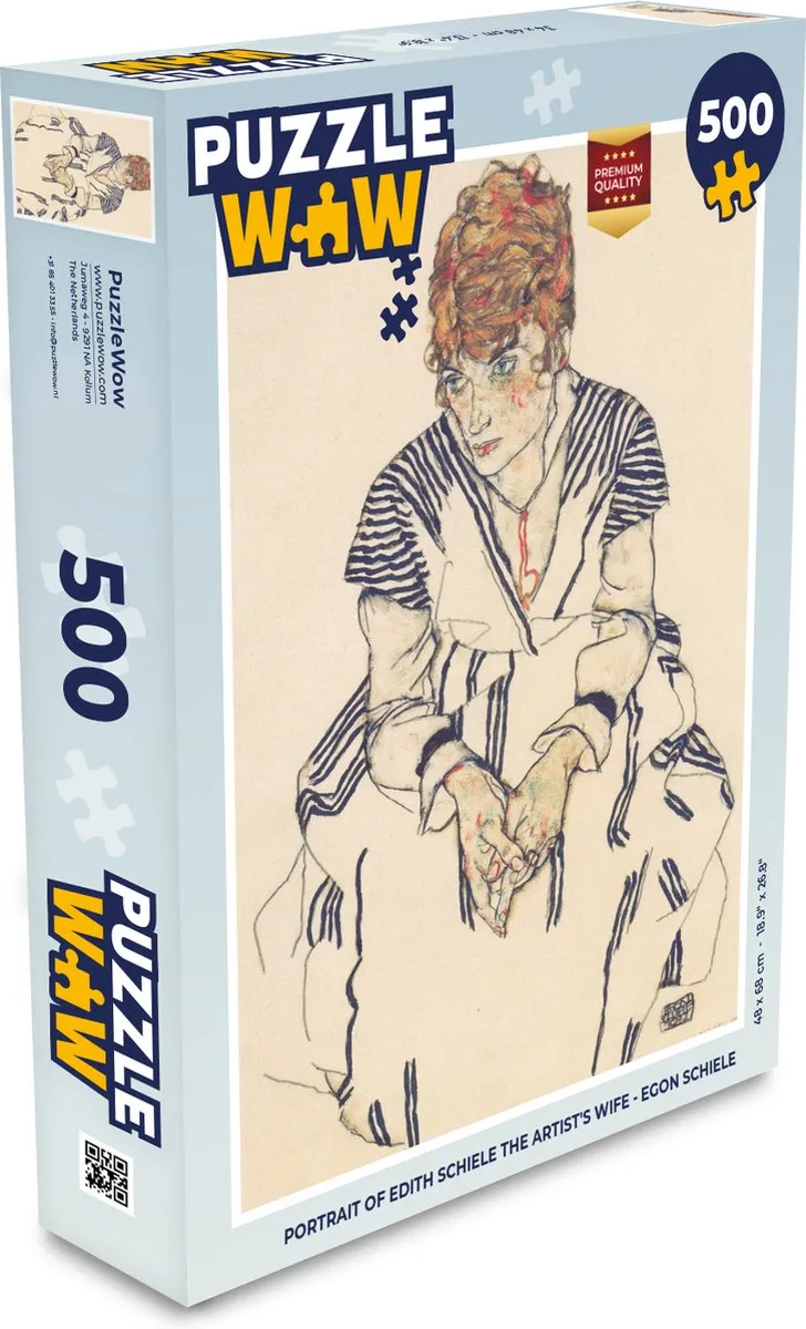 PuzzleWow Portrait of Edith Schiele Legpuzzel 500 Stuks