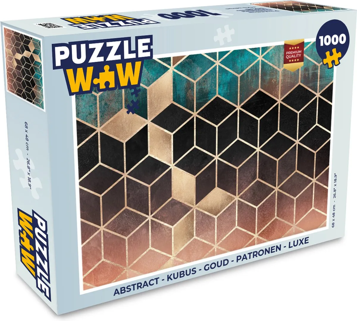 PuzzleWow Abstract Kubus Legpuzzel 1000 Stuks - Multicolor