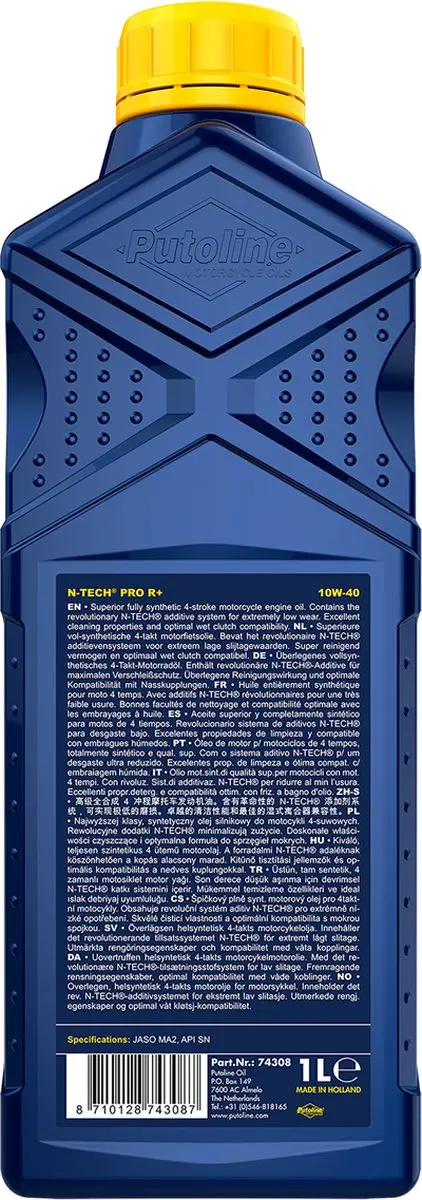 Putoline N-TECH Pro R+ 10W-40 Motorolie 1L - afbeelding 2 van 2