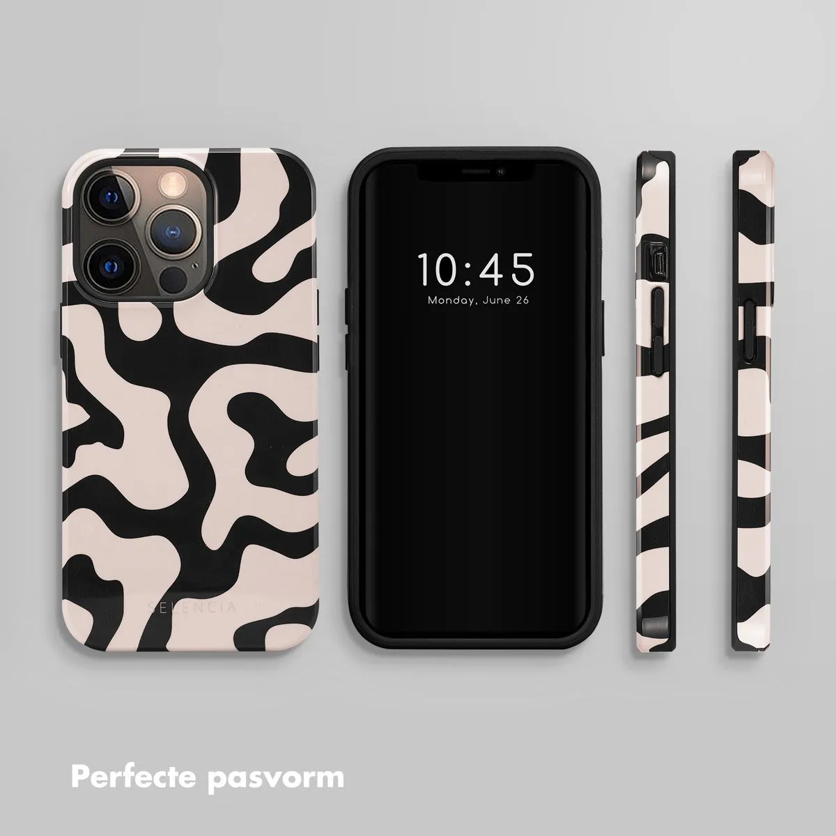 Selencia Hoesje iPhone 13 Pro Art Wave Black - afbeelding 6 van 6
