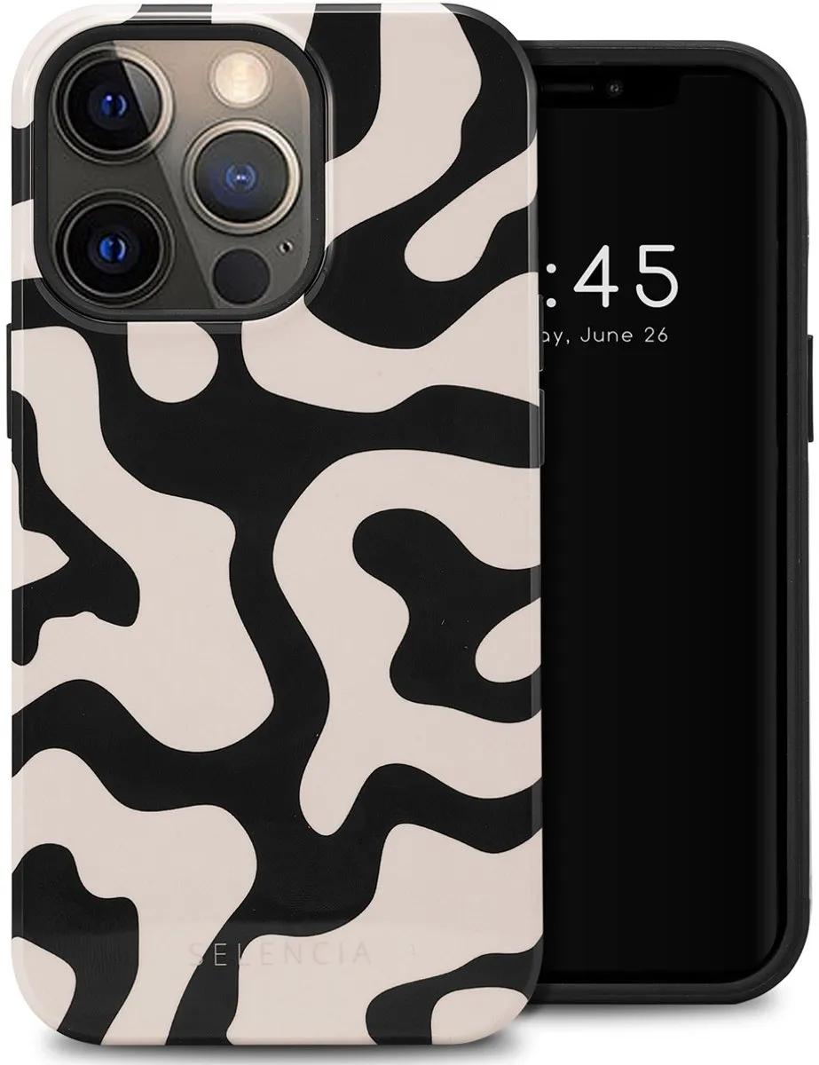 Selencia Hoesje iPhone 13 Pro Art Wave Black