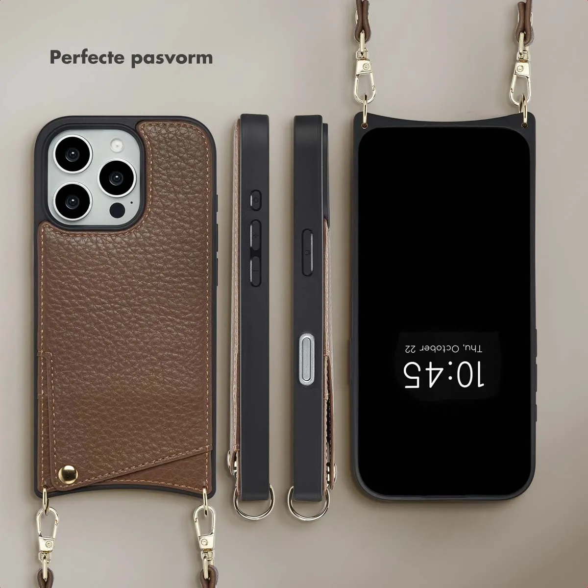 Selencia Hoesje iPhone 16 Pro - Mocha Brown - 2 Pasjes