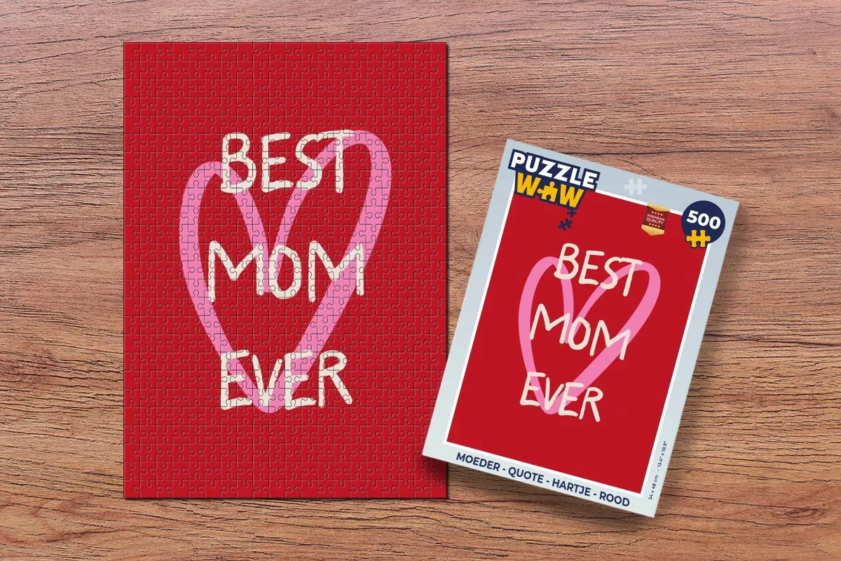PuzzleWow Moeder Quote Legpuzzel 500 Stuks - Rood
