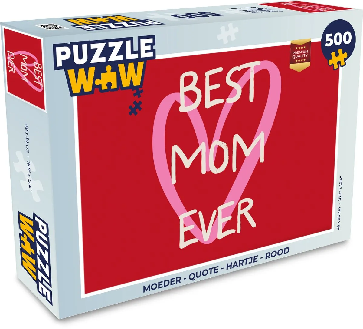 PuzzleWow Moeder Quote Legpuzzel 500 Stuks - Rood