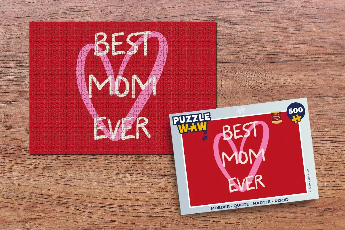 PuzzleWow Moeder Quote Legpuzzel 500 Stuks - Rood