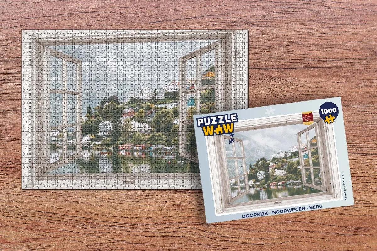 PuzzleWow Noorwegen Berg Legpuzzel 1000 Stuks - Multicolor
