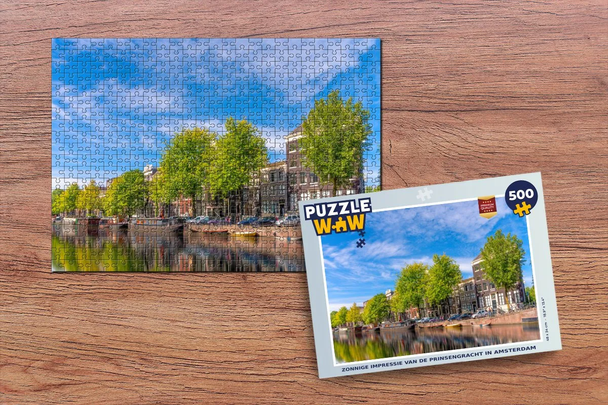 PuzzleWow Legpuzzel Zonnige Impressie Prinsengracht 500 Stuks - Multicolor