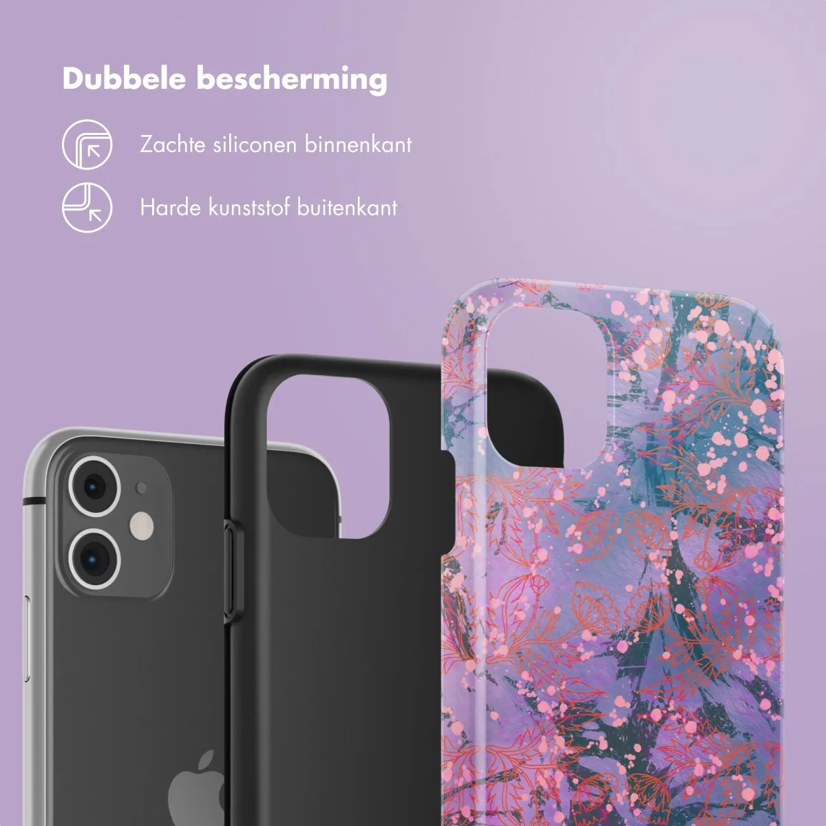 Selencia Hoesje iPhone 11 Fresh Paint Flower Orange