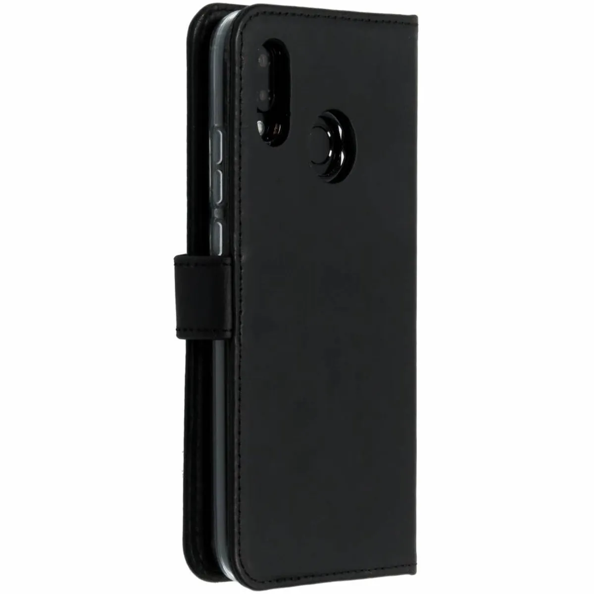 Selencia Hoesje Huawei P20 Lite - Echt Lederen Bookcase 3 Stuks - Zwart