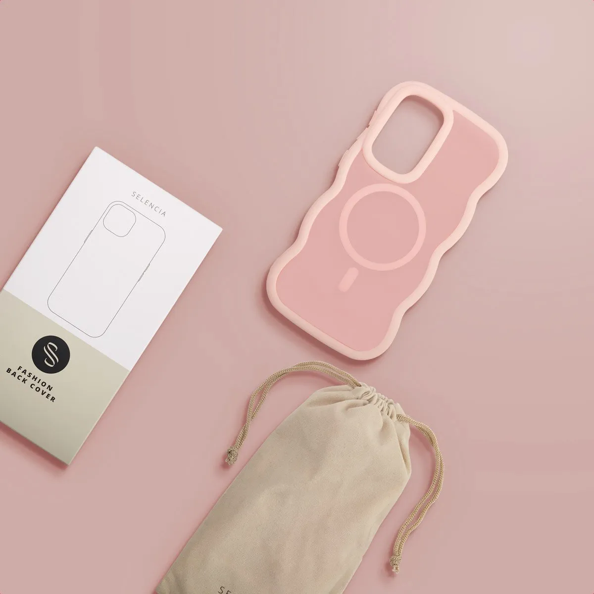 Selencia Wavy Case Soft Pink - Samsung Galaxy A36/A56 5G