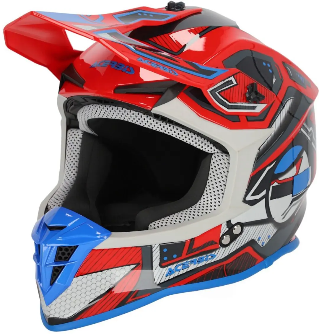 Acerbis Linear Graphic Rood Blauwe Crosshelm