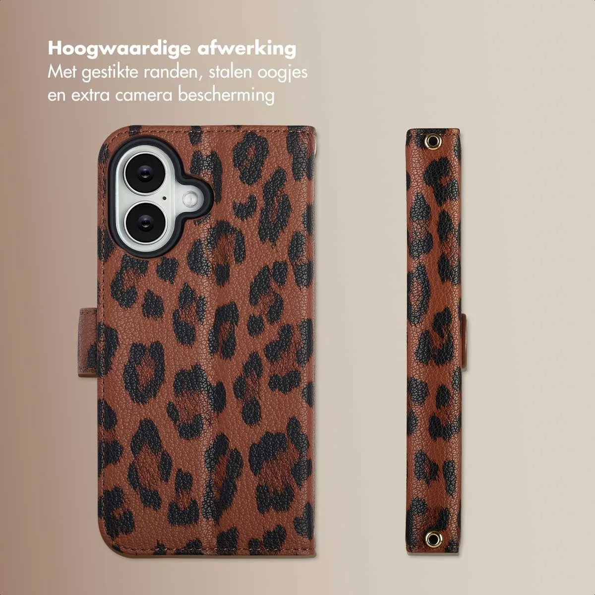 Selencia Hoesje iPhone 16 Sabi Bookcase - Mocha Brown