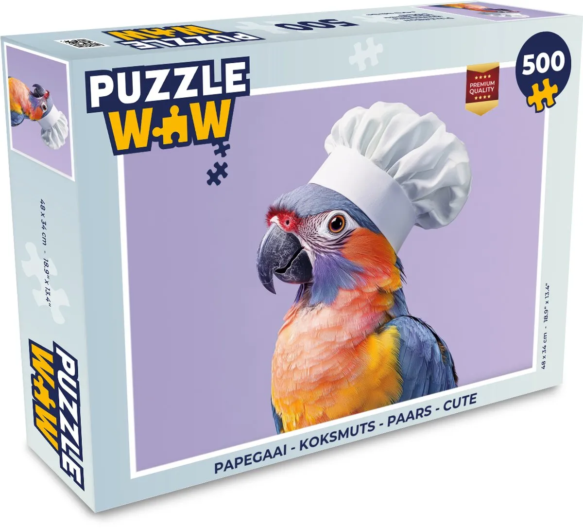PuzzleWow Papegaai Koksmuts Legpuzzel 500 Stuks - Paars