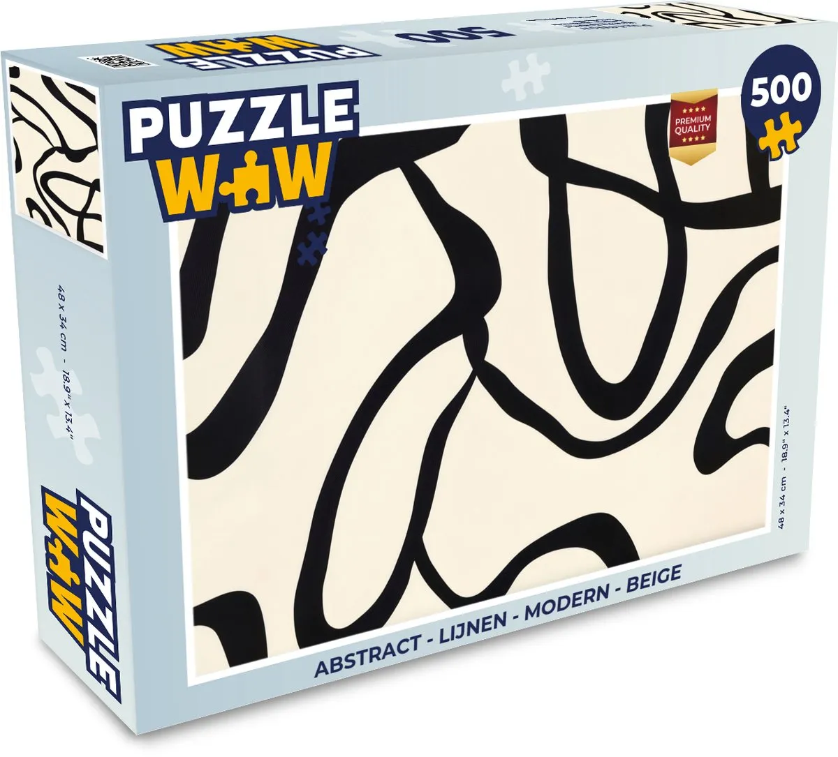 PuzzleWow Abstract Legpuzzel 500 Stuks - Beige