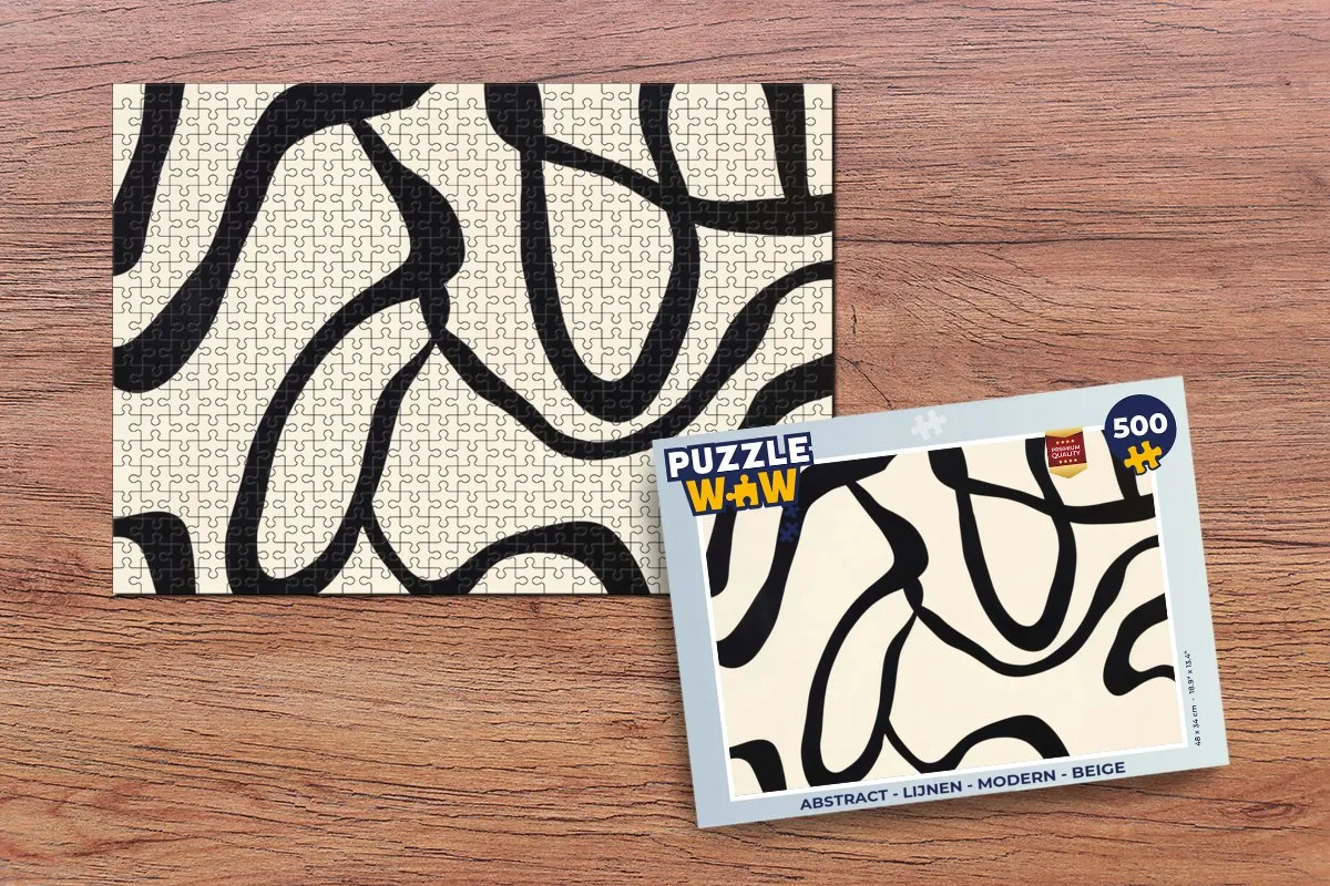 PuzzleWow Abstract Legpuzzel 500 Stuks - Beige