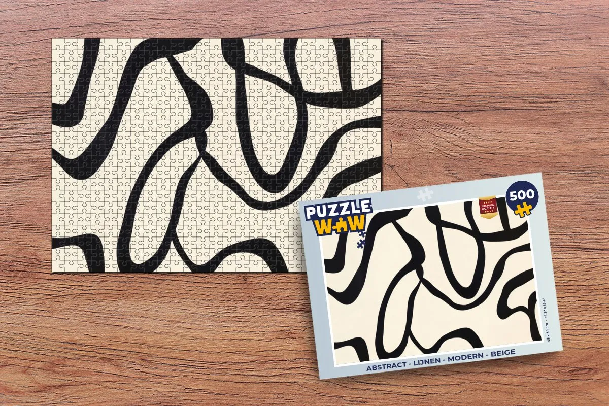PuzzleWow Abstract Legpuzzel 500 Stuks - Beige