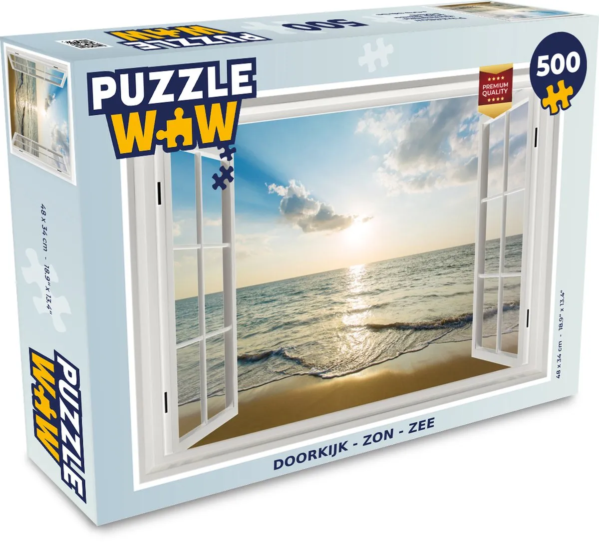 PuzzleWow Doorkijk Zon Zee Legpuzzel 500 Stuks
