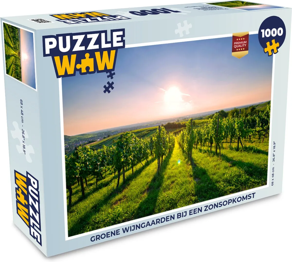 PuzzleWow Legpuzzel Groene Wijngaarden Zonsopgang
