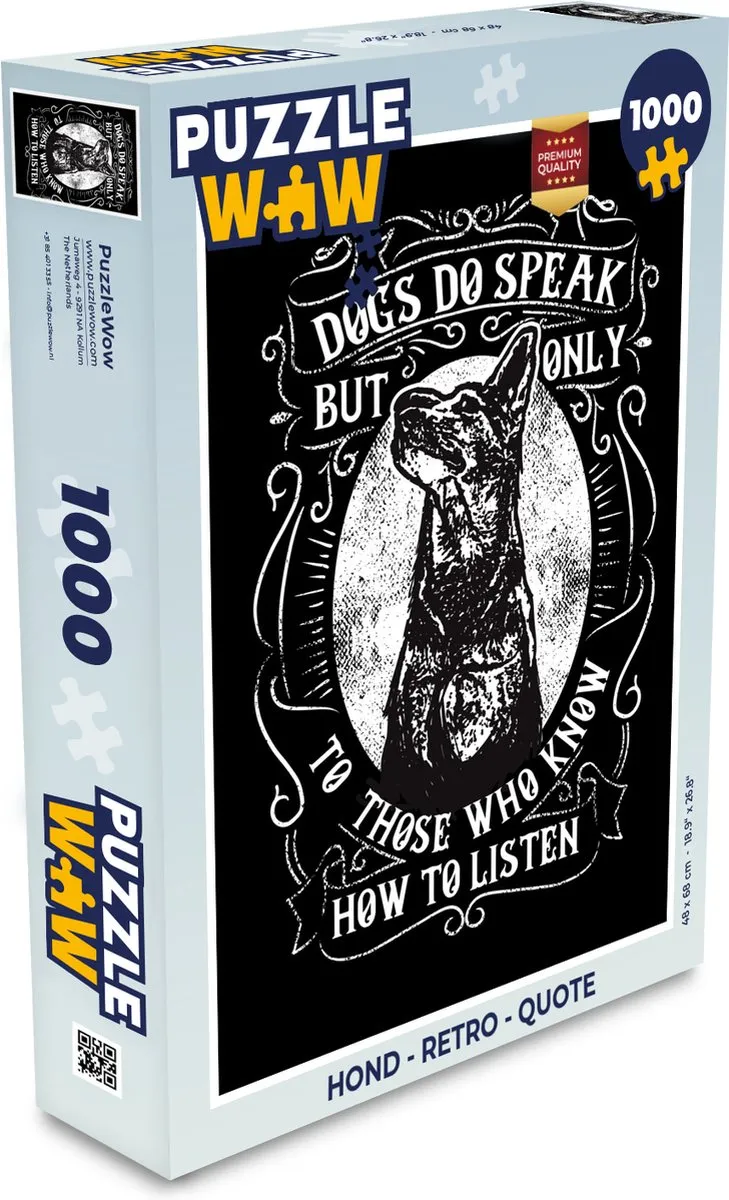 PuzzleWow Retro Quote Legpuzzel 1000 Stuks