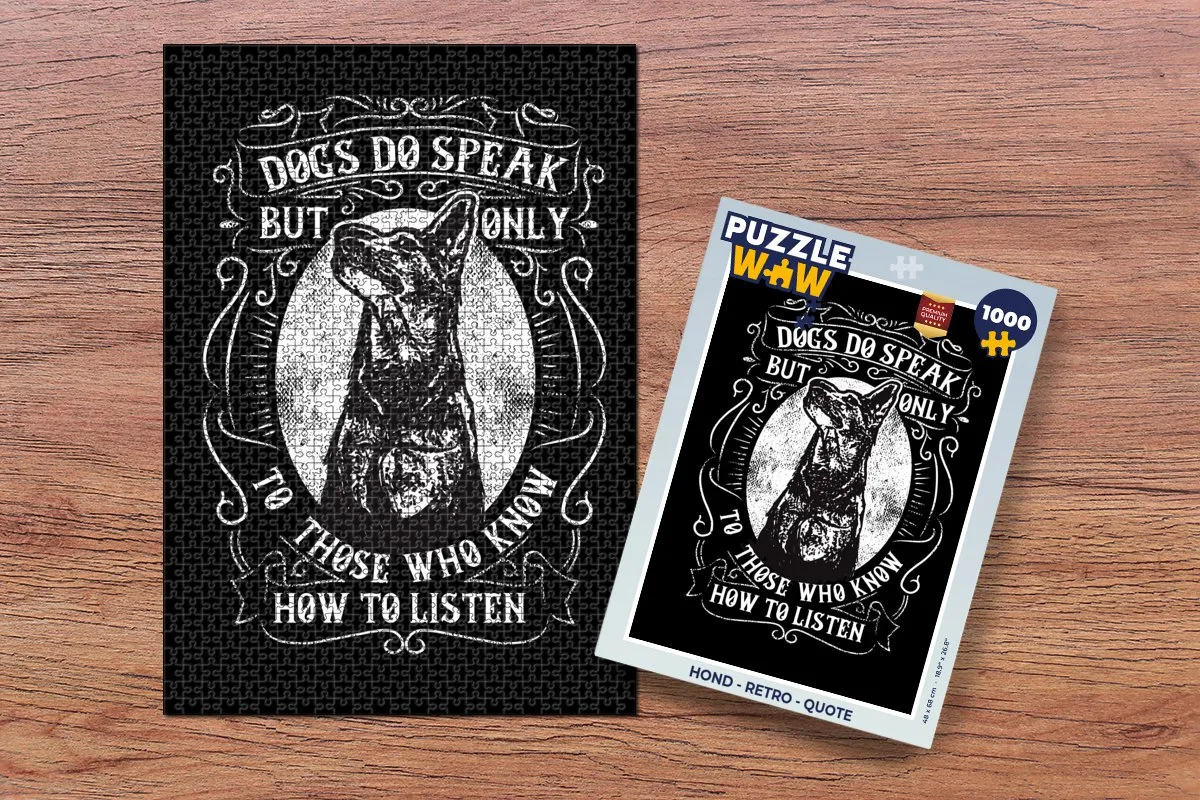 PuzzleWow Retro Quote Legpuzzel 1000 Stuks - Multicolor