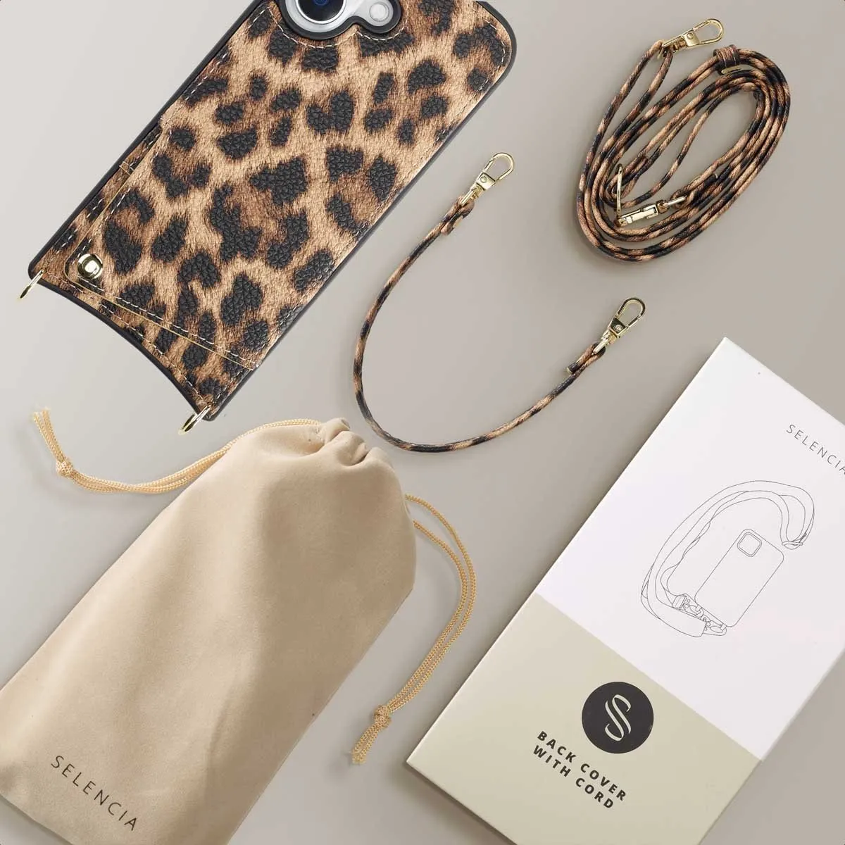 Selencia Hoesje iPhone 16 Leopard - 2 Pasjes - afbeelding 6 van 6