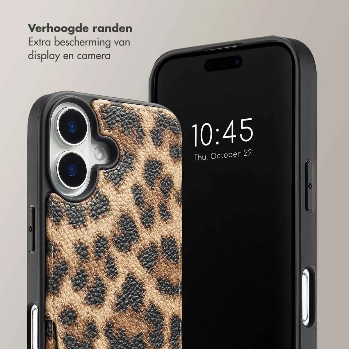 Selencia Hoesje iPhone 16 Leopard - 2 Pasjes