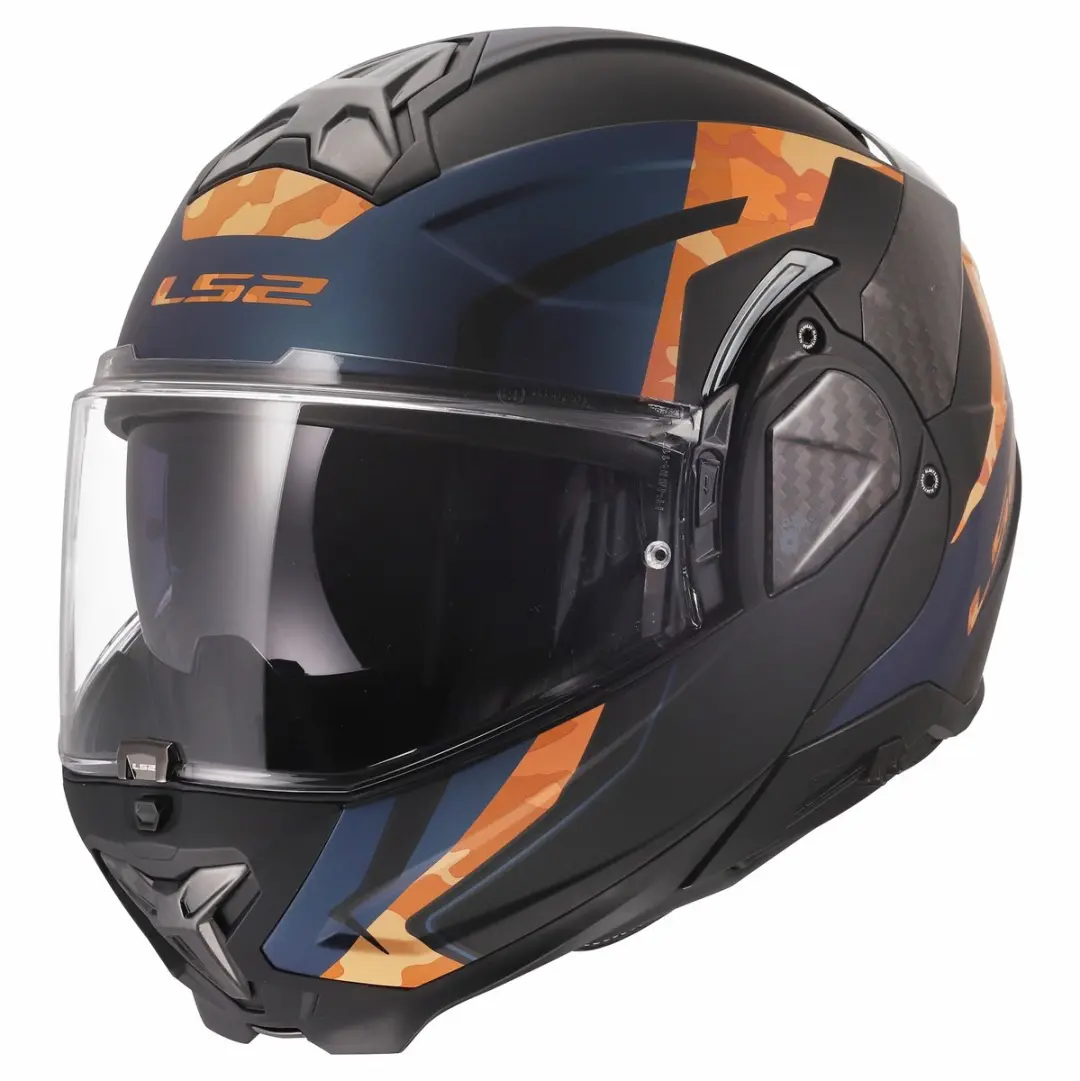 LS2 Helm Advant II Glide FF910 zwart / oranje maat S