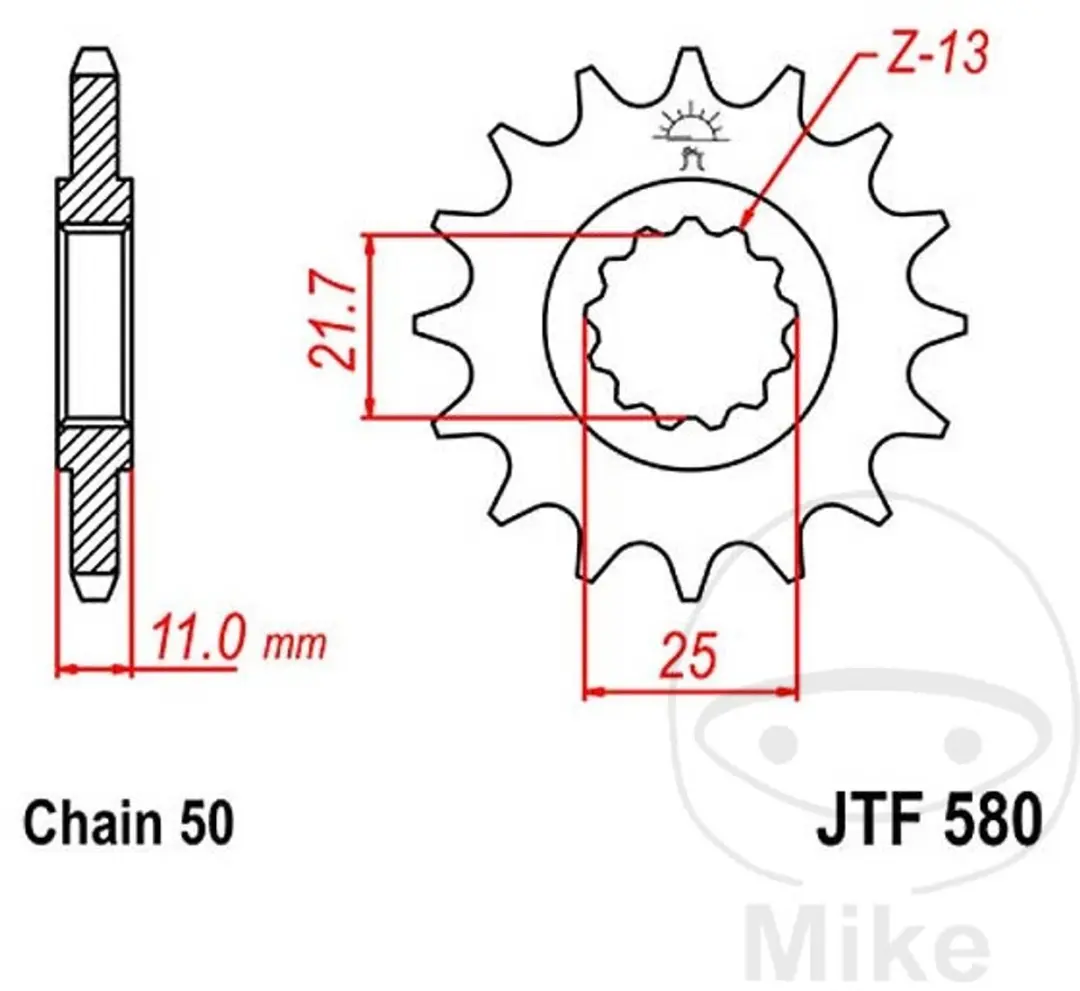 JT Sprockets JTF580.16 Kettingring 16Dts
