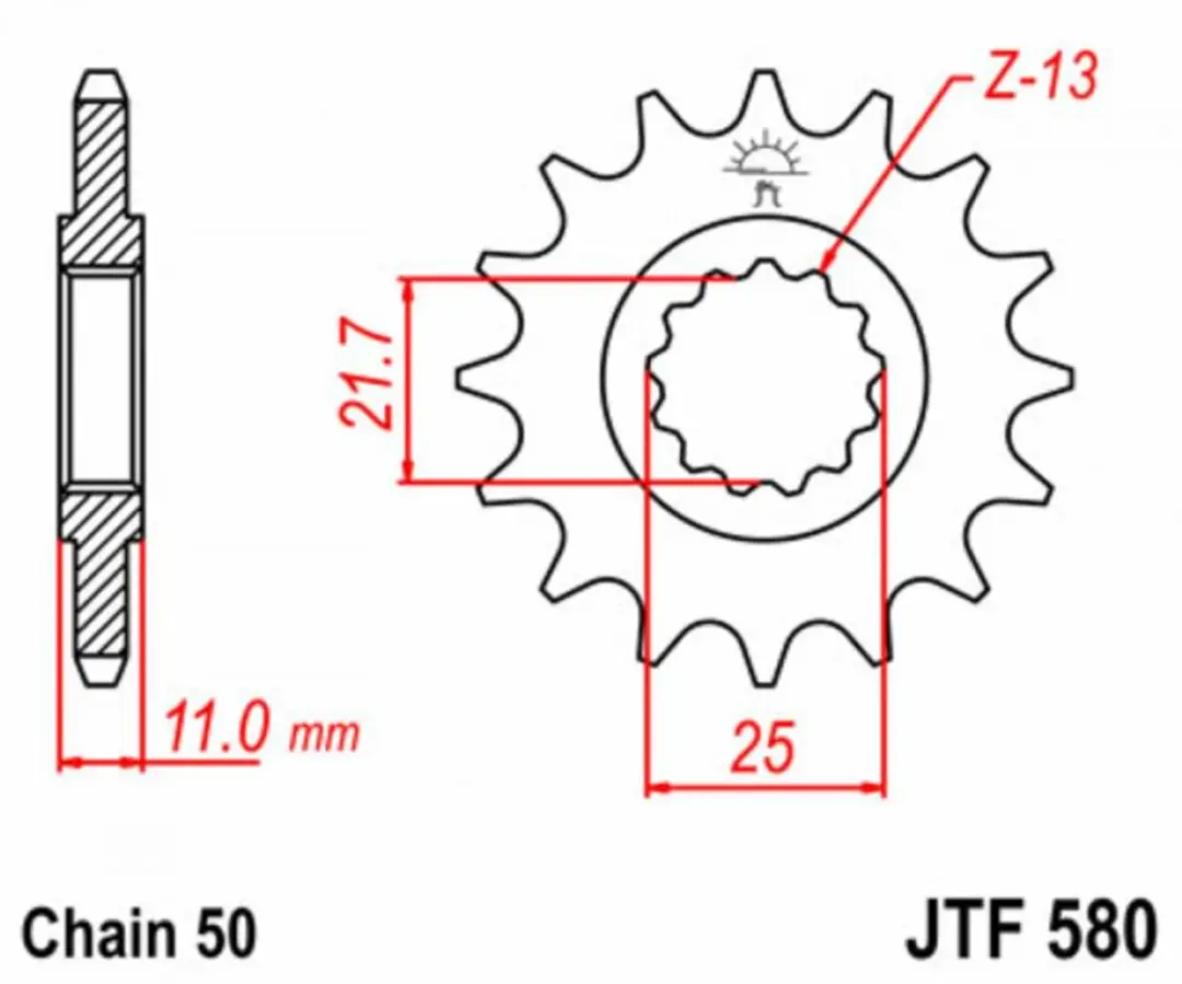 JT Sprockets JTF580.16 Kettingring 16Dts - Grijs - afbeelding 6 van 6