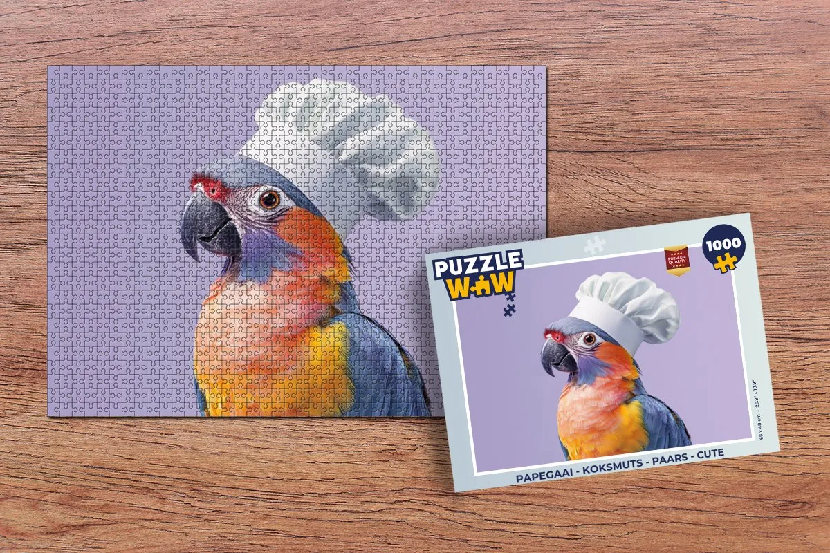 PuzzleWow Papegaai Koksmuts Legpuzzel 1000 Stuks - Paars