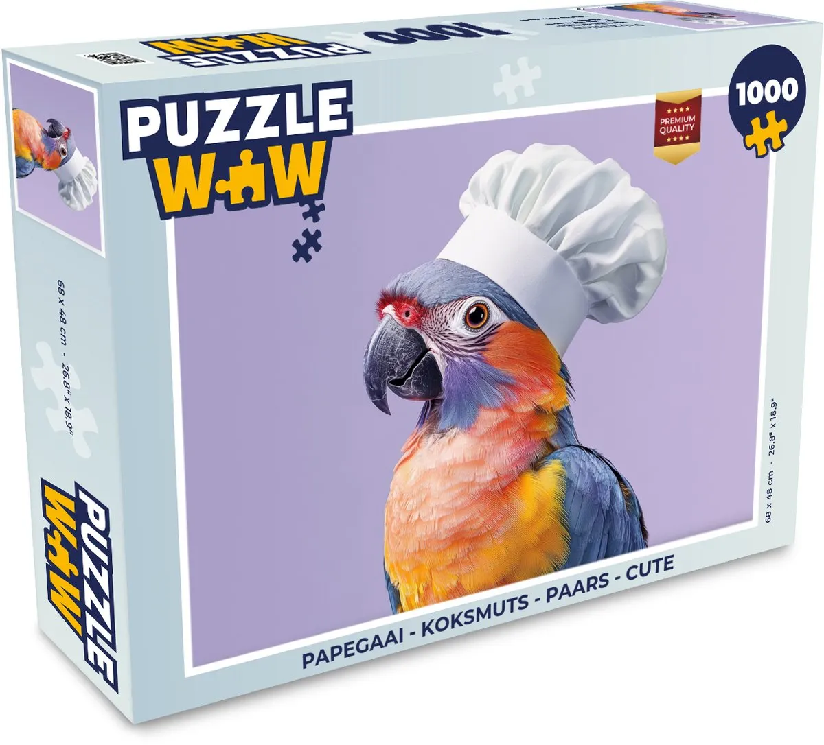 PuzzleWow Papegaai Koksmuts Legpuzzel 1000 Stuks - Paars