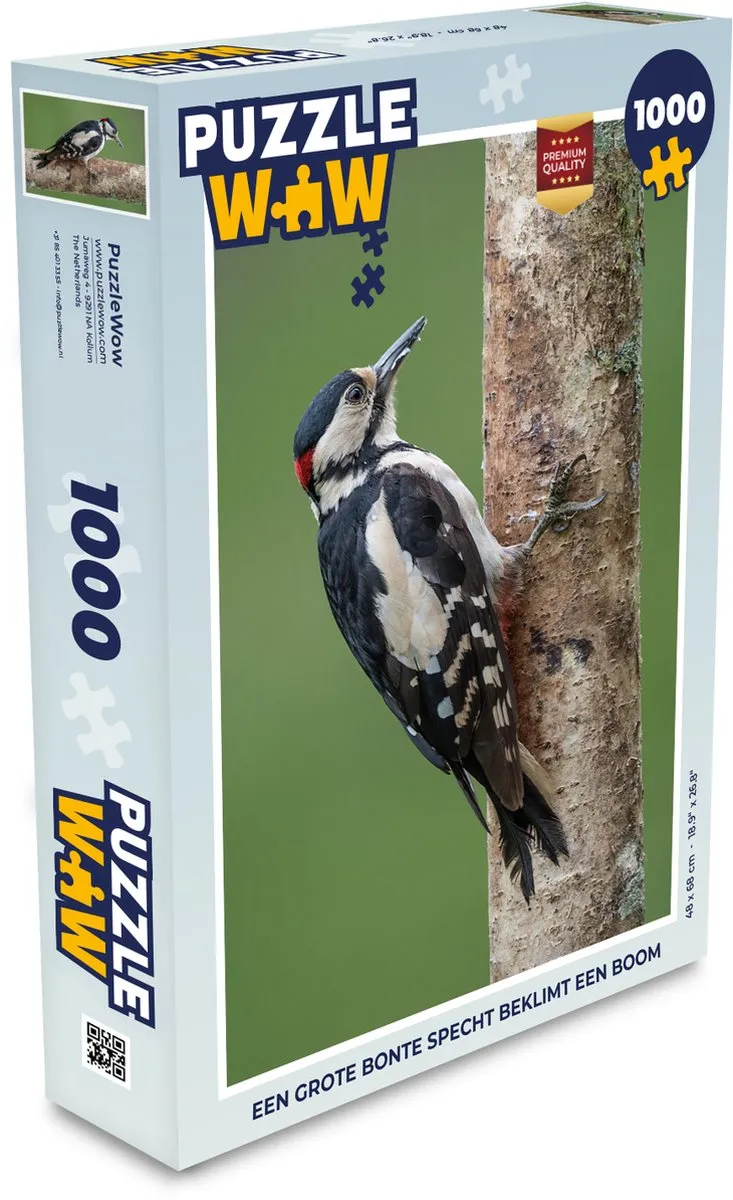 PuzzleWow Legpuzzel Een grote bonte specht