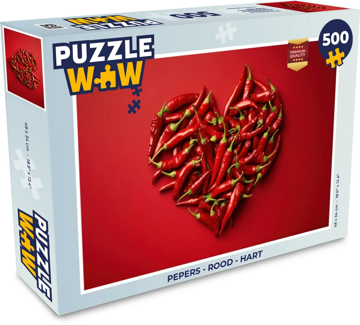 PuzzleWow Pepers Hart Legpuzzel 500 Stuks