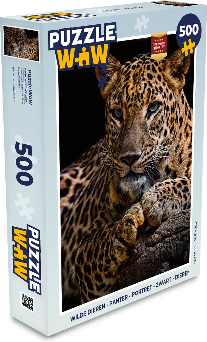 PuzzleWow Wilde Dieren Panter Legpuzzel 500 Stuks