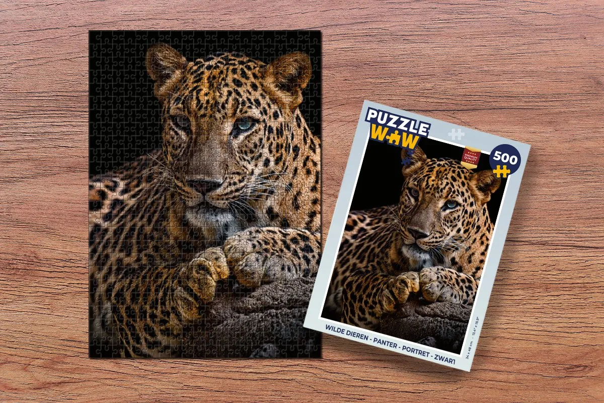 PuzzleWow Wilde Dieren Panter Legpuzzel 500 Stuks - Multicolor
