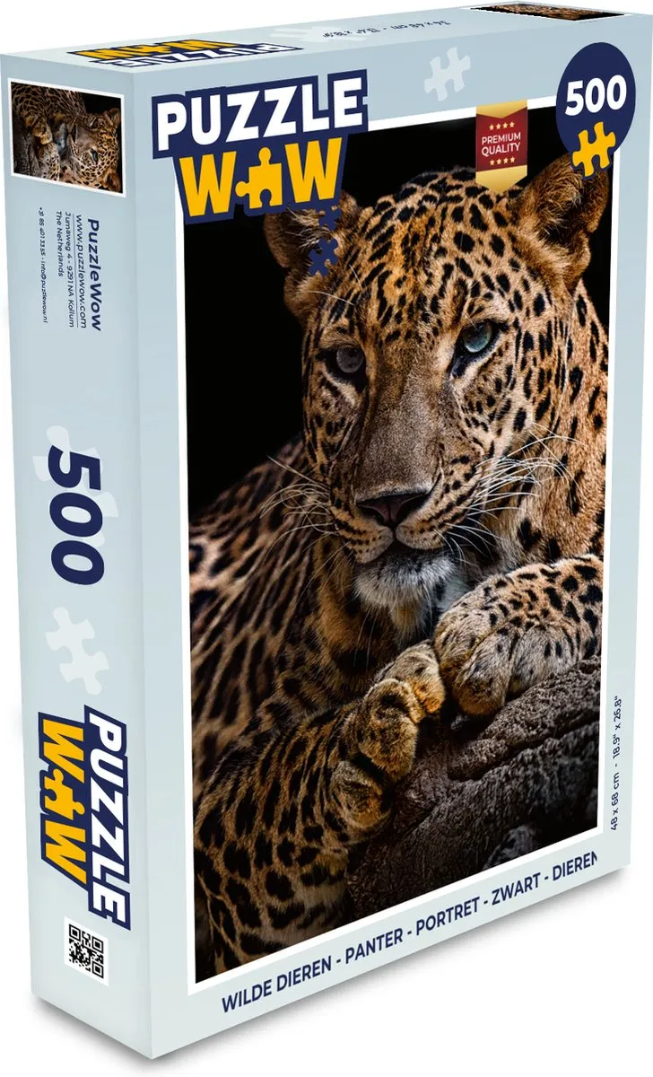 PuzzleWow Wilde Dieren Panter Legpuzzel 500 Stuks - Multicolor