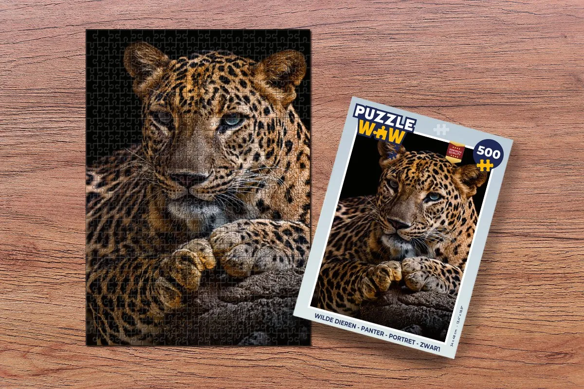 PuzzleWow Wilde Dieren Panter Legpuzzel 500 Stuks - Multicolor