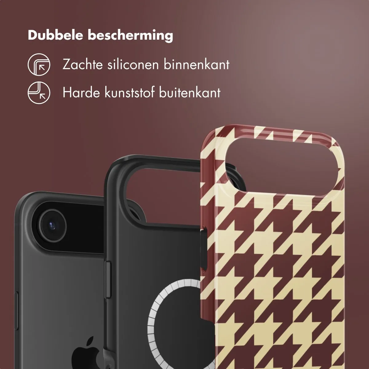 Selencia Hoesje iPhone 17 Air - MagSafe Pied-de-Poule